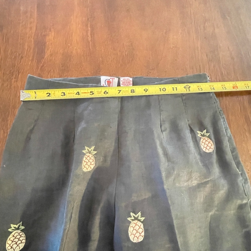Vintage CJ Laing 100% Linen Embroidered Pineapple Pants Size 4 Resort wear 🍍☀️ - Picture 9 of 9